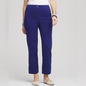 NWT Chico's Blue Stretch Sateen Pants